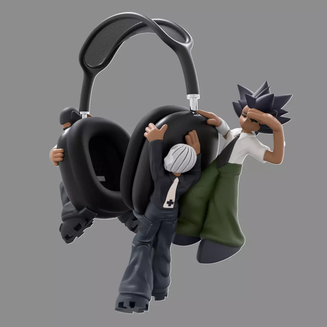 Bandage Boy and Nobody and Bunny Boy AirPods Max Attachment 3D print model_0