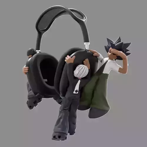 Bandage Boy and Nobody and Bunny Boy AirPods Max Attachment 3D print model Bandage Boy and Nobody and Bunny Boy AirPods Max Attachment 3D print model