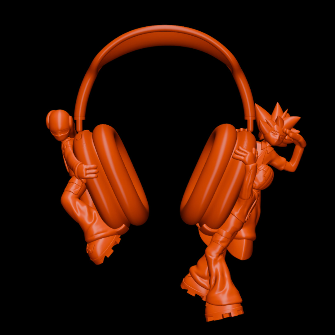 Bandage Boy and Nobody and Bunny Boy AirPods Max Attachment 3D print model_9