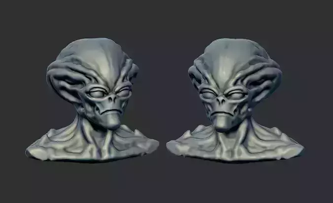 Alien Bust 2 - High-Quality 3D Printable STL Model 3D print model