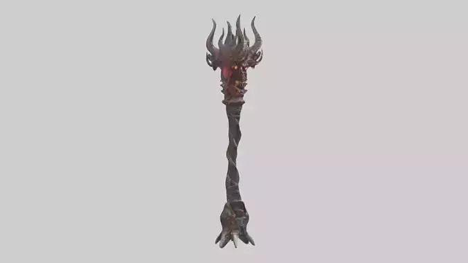 Demon Staff model Low-poly 3D model