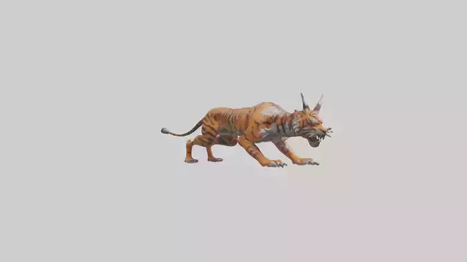 Demon Tiger model Low-poly 3D model