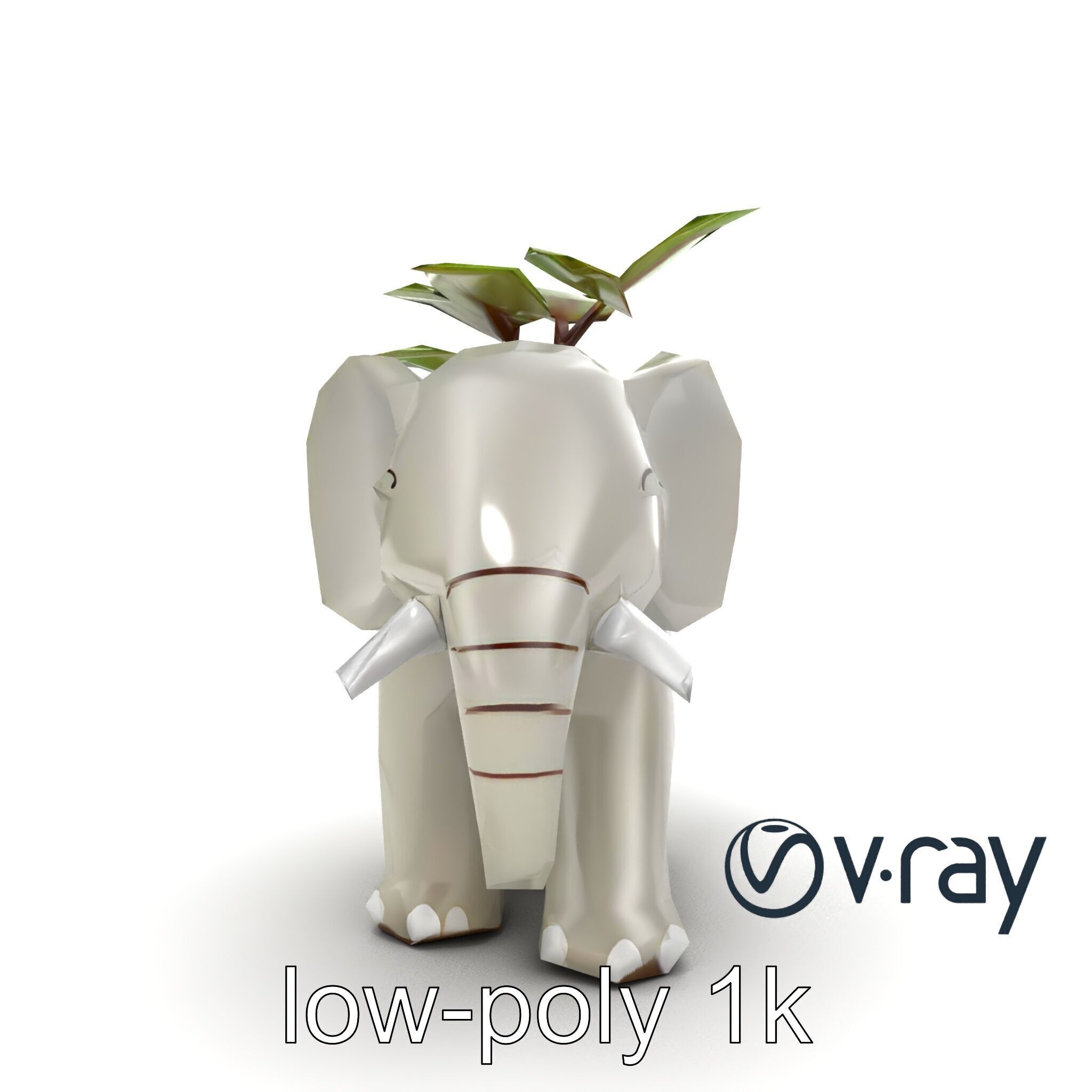 Cartoon Elephant Planter Holder model pack Low-poly 3D model_11