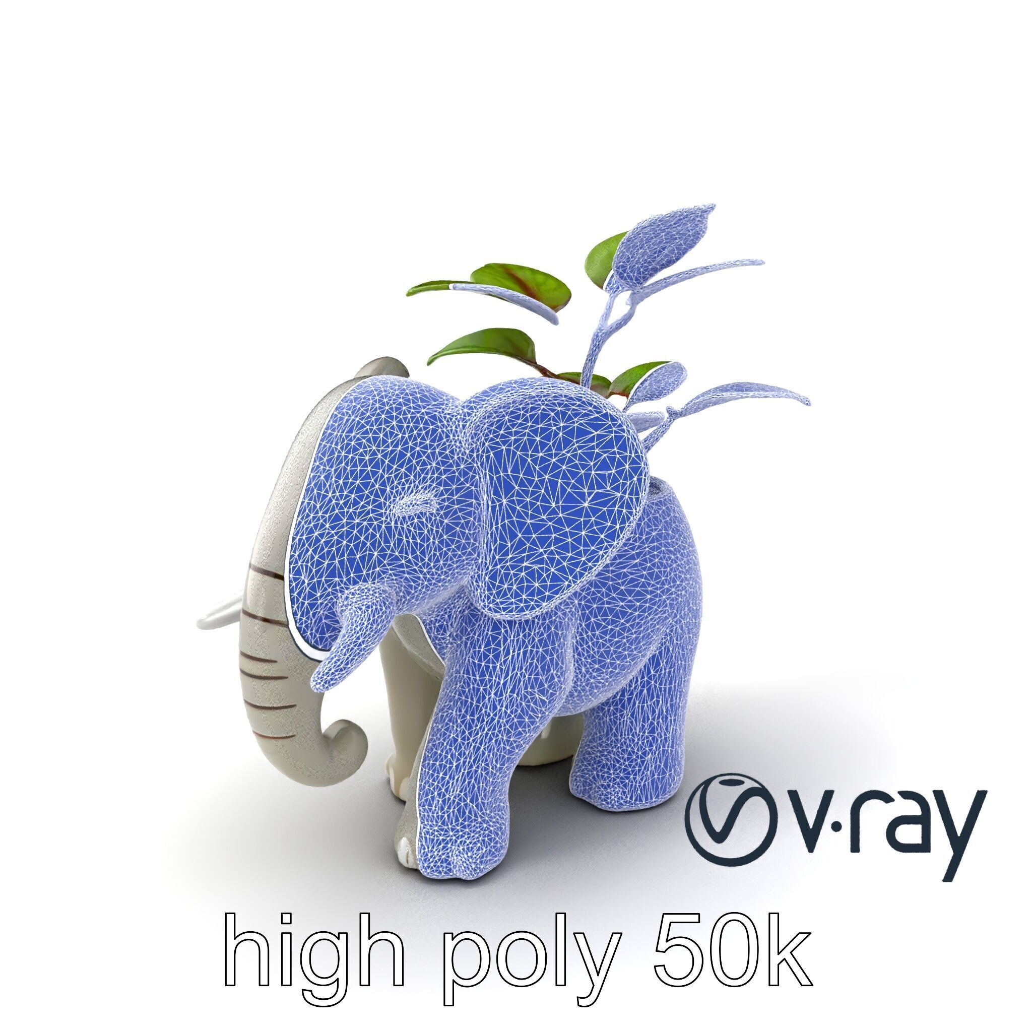 Cartoon Elephant Planter Holder model pack Low-poly 3D model_1
