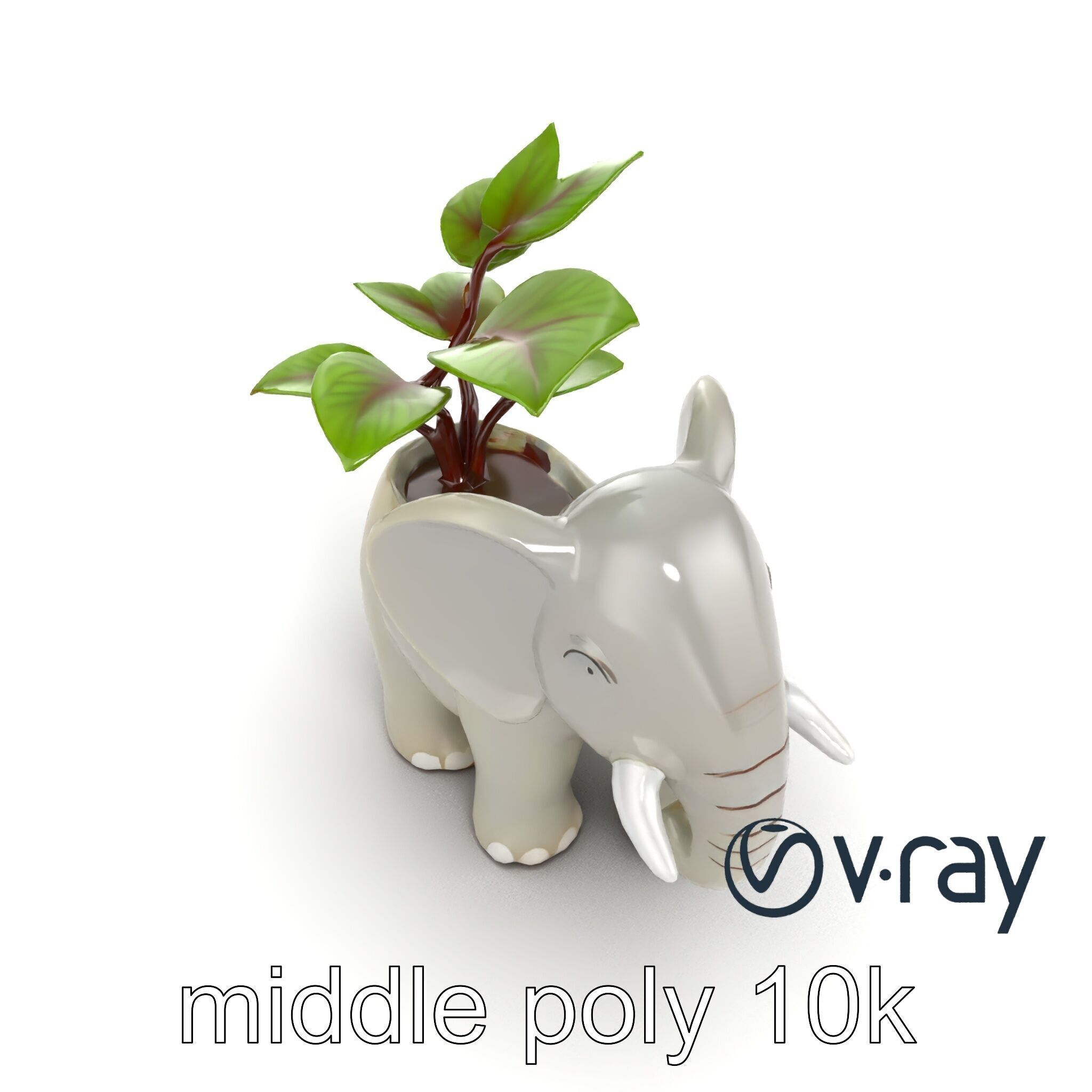 Cartoon Elephant Planter Holder model pack Low-poly 3D model_22