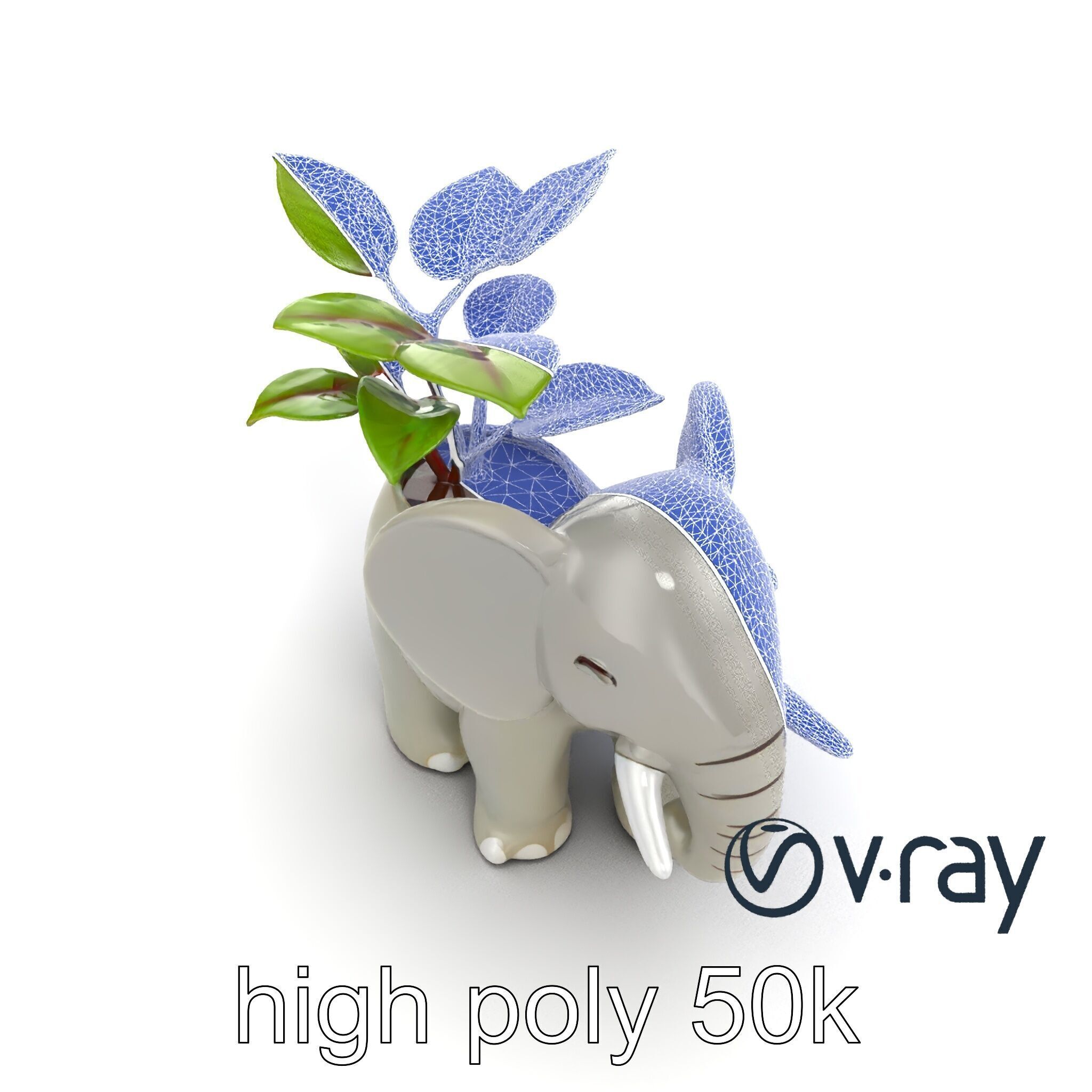 Cartoon Elephant Planter Holder model pack Low-poly 3D model_17