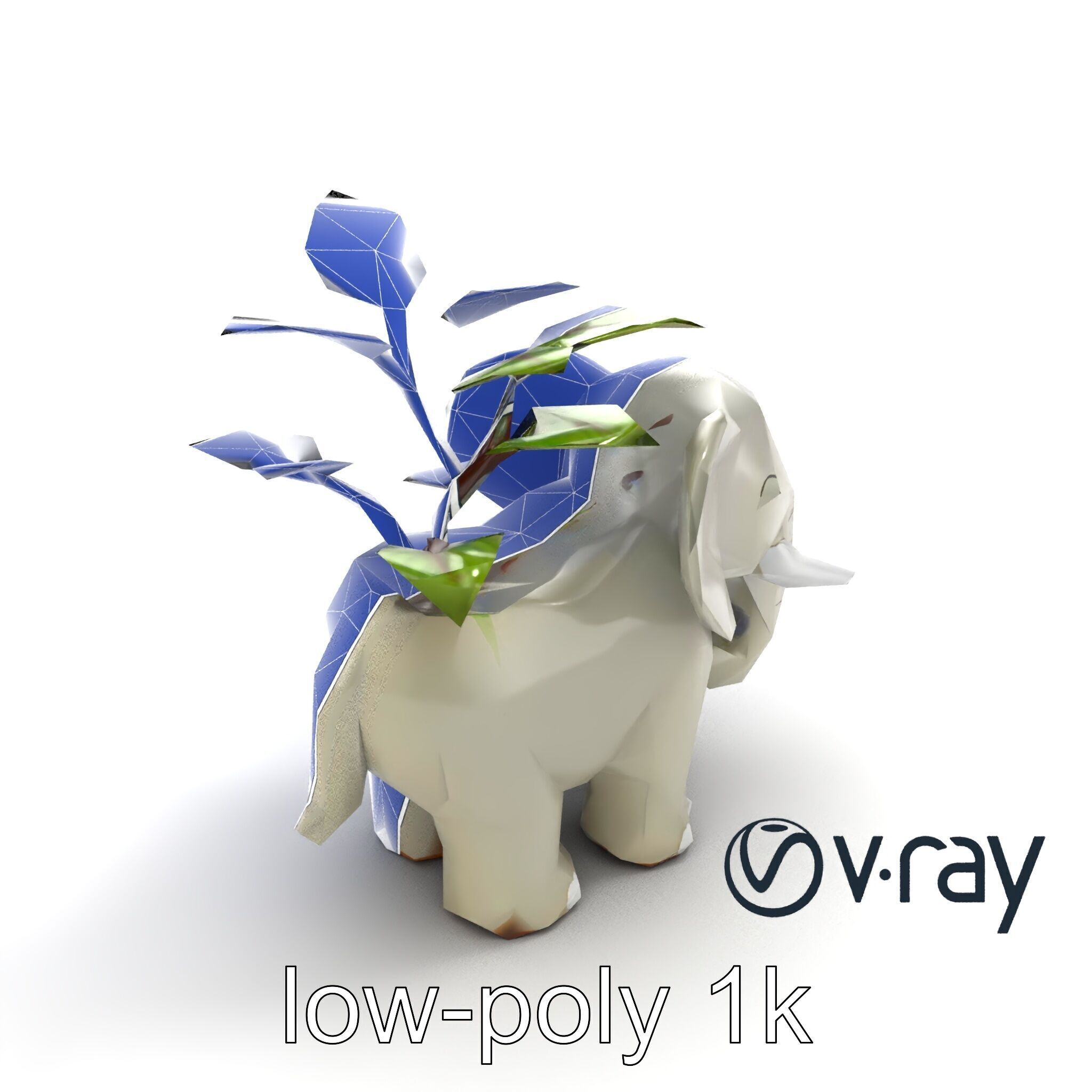 Cartoon Elephant Planter Holder model pack Low-poly 3D model_10
