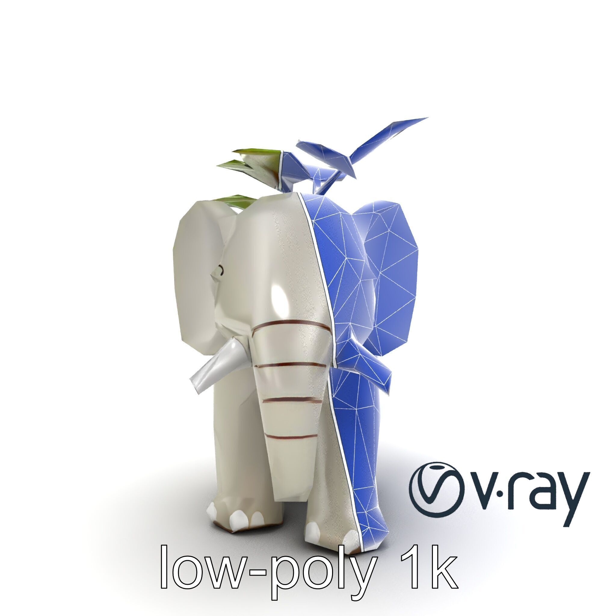 Cartoon Elephant Planter Holder model pack Low-poly 3D model_19