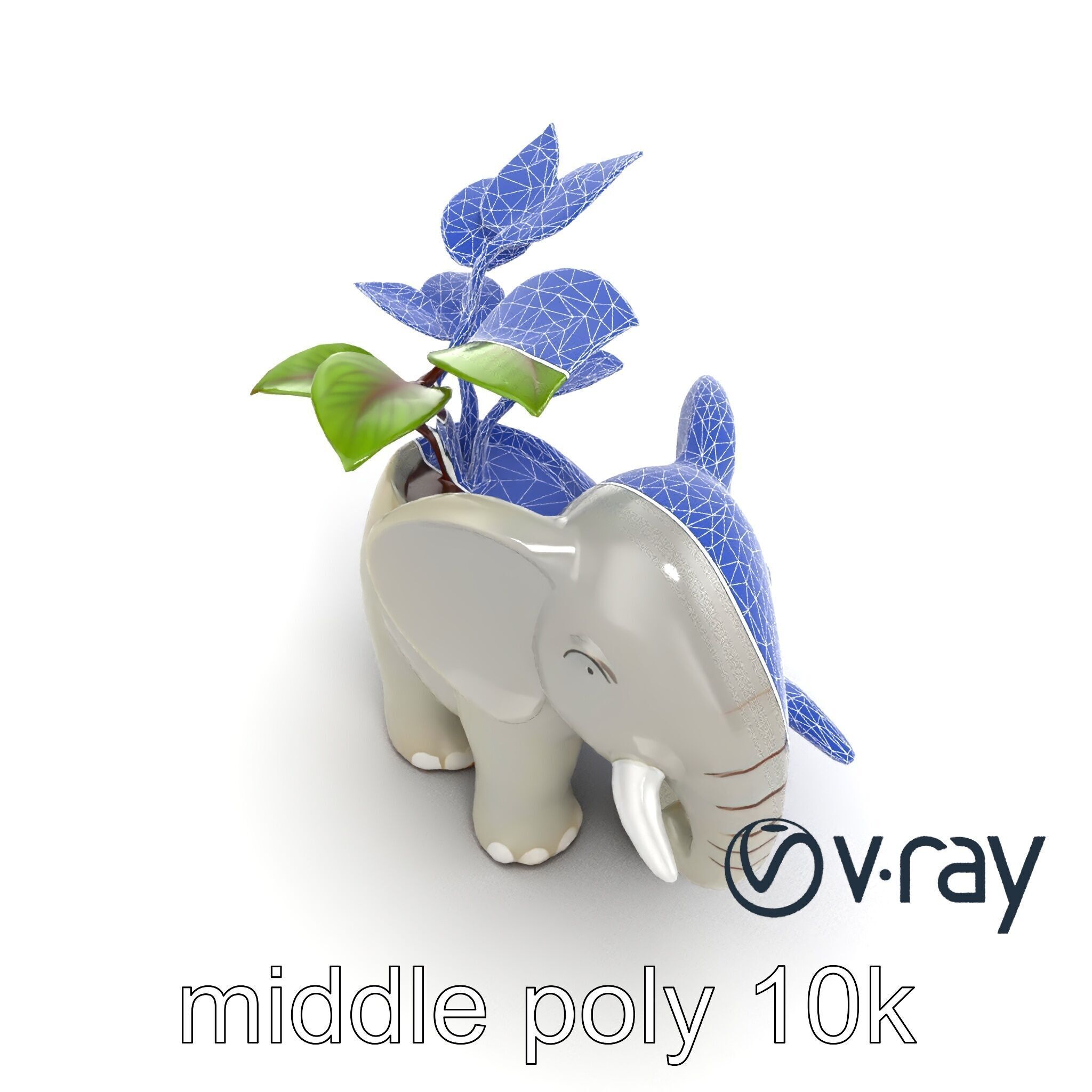 Cartoon Elephant Planter Holder model pack Low-poly 3D model_14