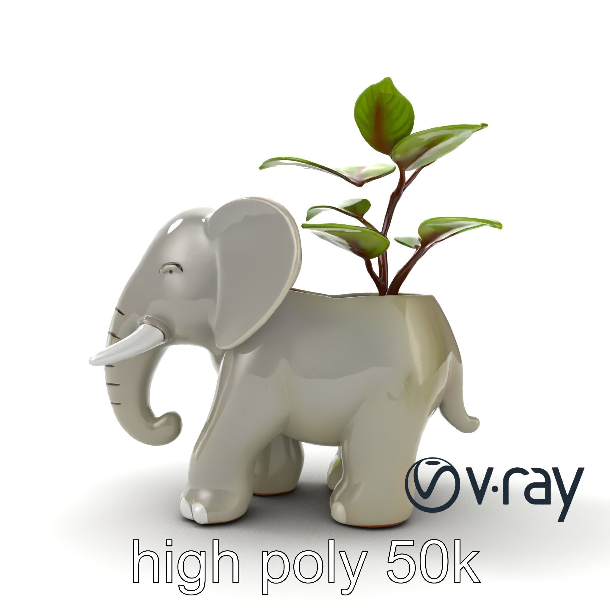 Cartoon Elephant Planter Holder model pack Low-poly 3D model_23