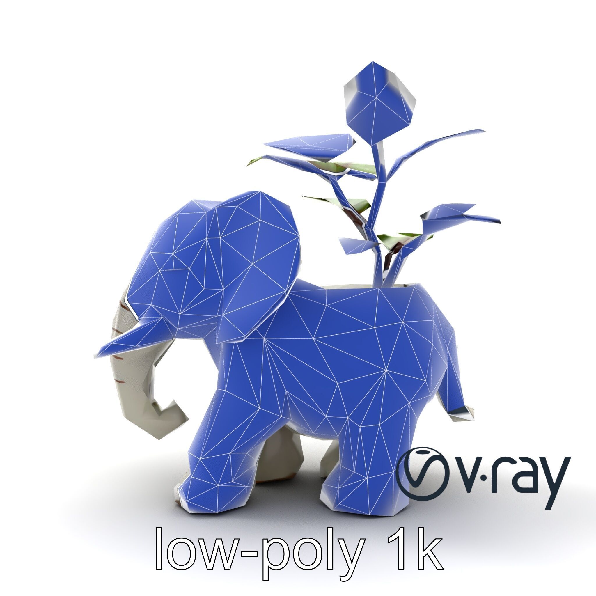 Cartoon Elephant Planter Holder model pack Low-poly 3D model_28