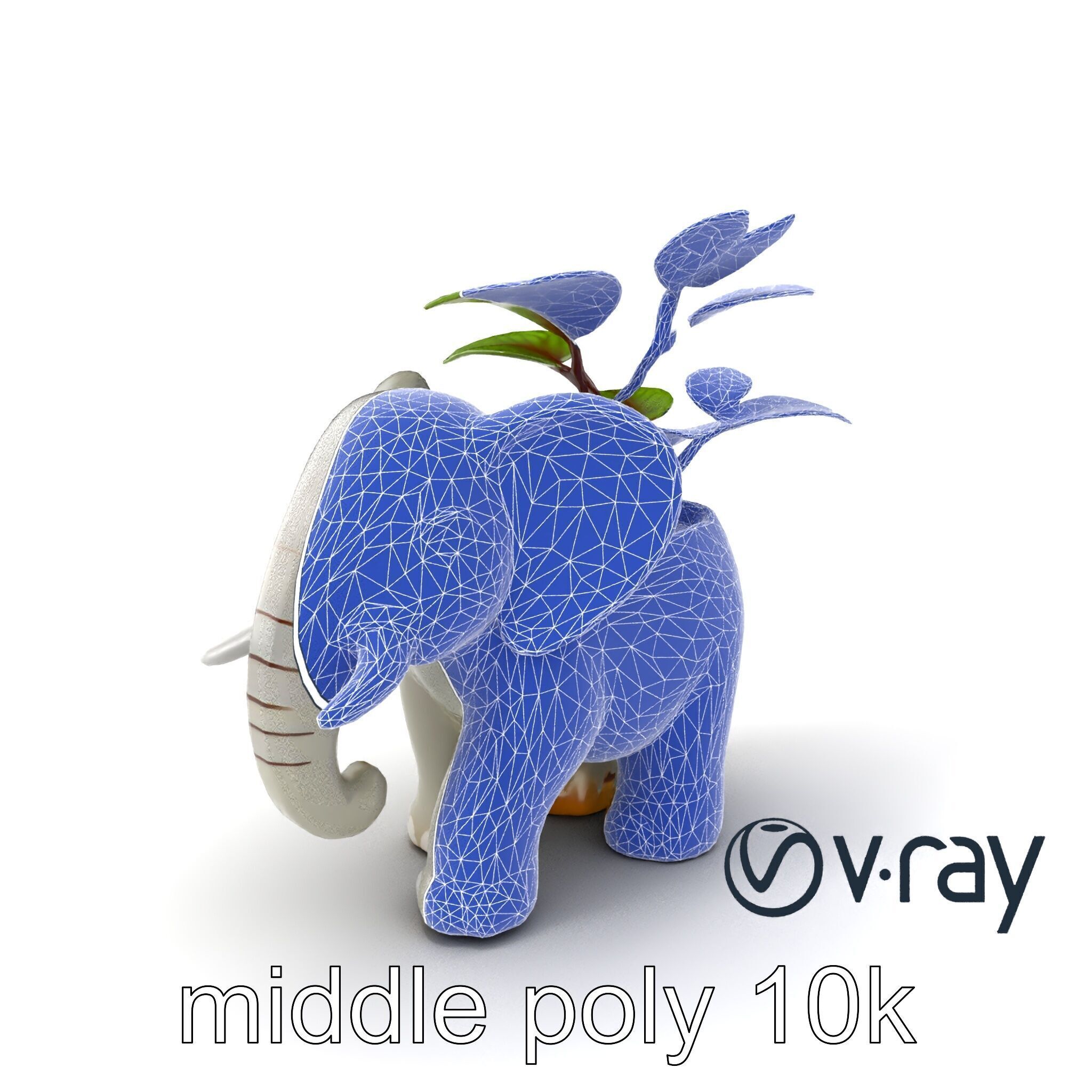 Cartoon Elephant Planter Holder model pack Low-poly 3D model_5