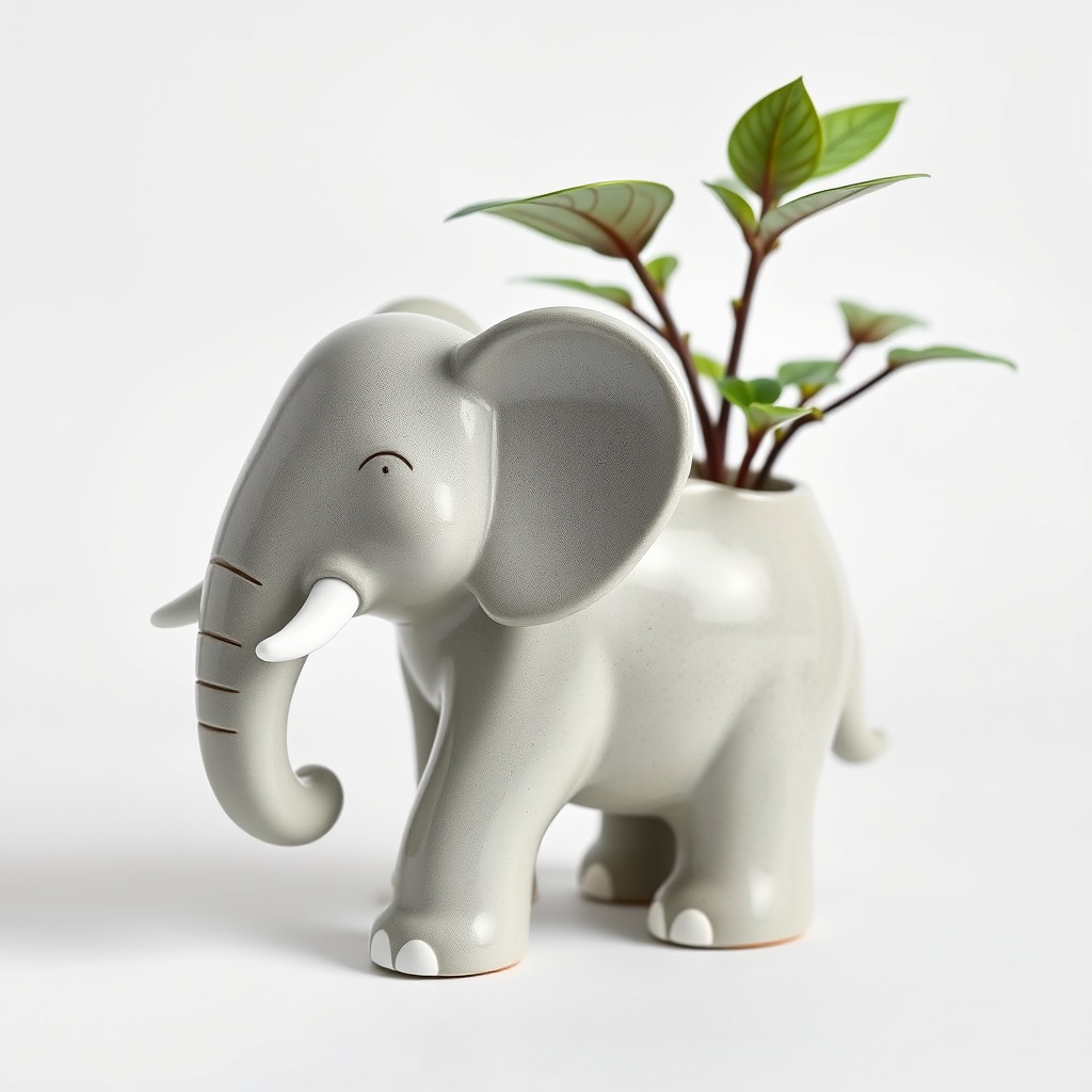 Cartoon Elephant Planter Holder model pack Low-poly 3D model_3