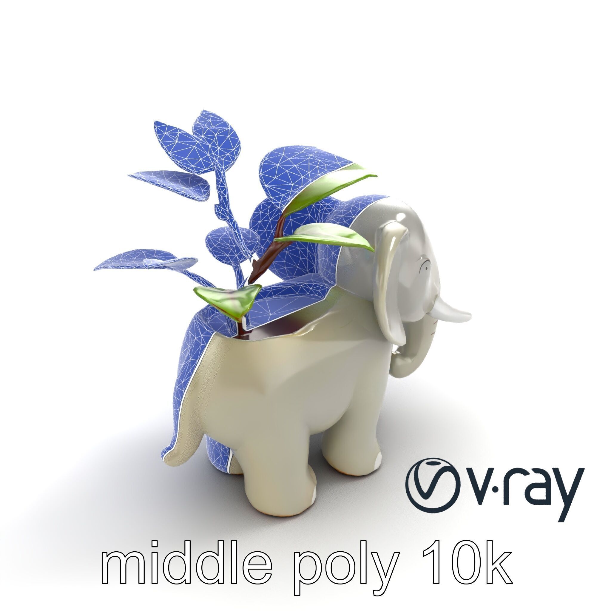 Cartoon Elephant Planter Holder model pack Low-poly 3D model_29