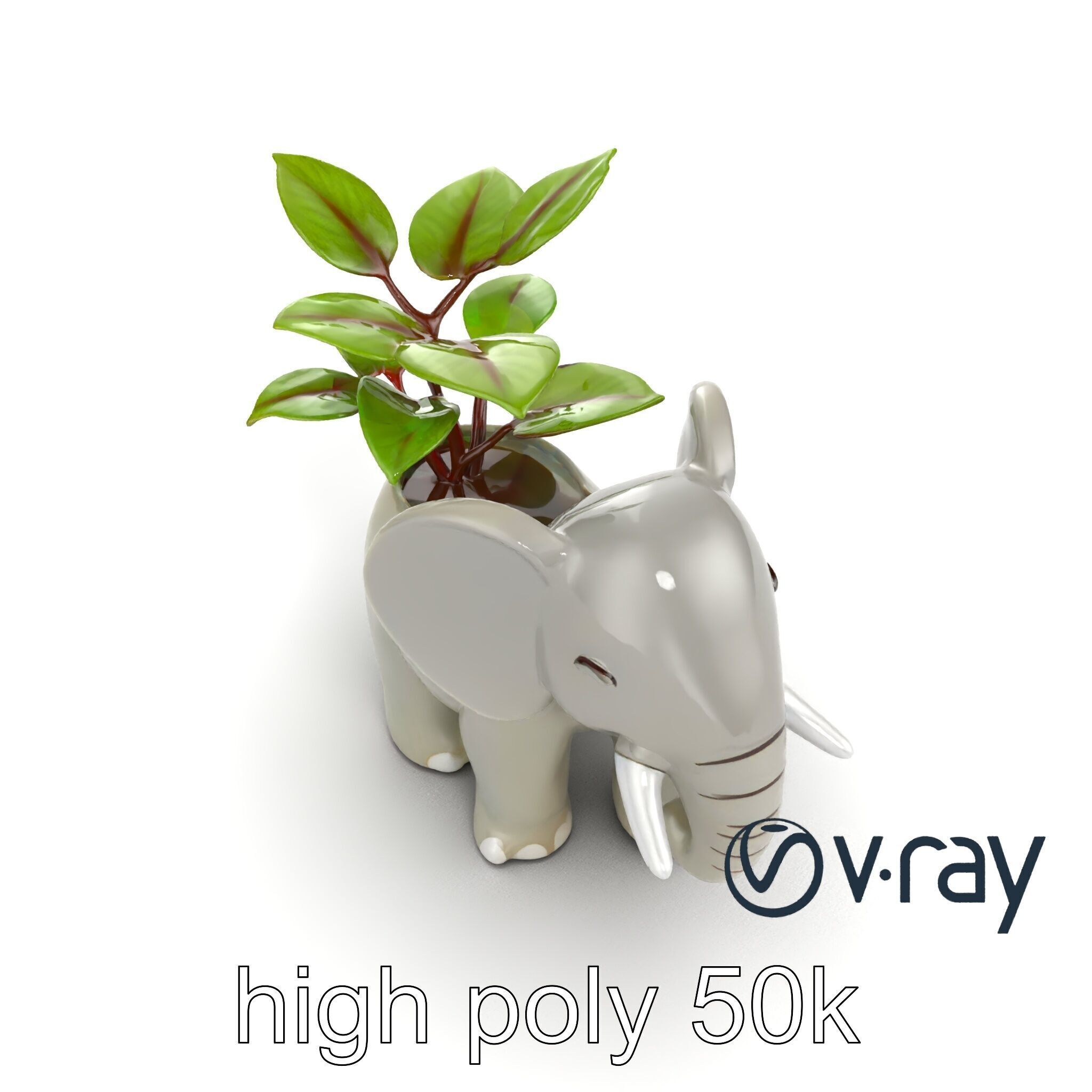 Cartoon Elephant Planter Holder model pack Low-poly 3D model_24