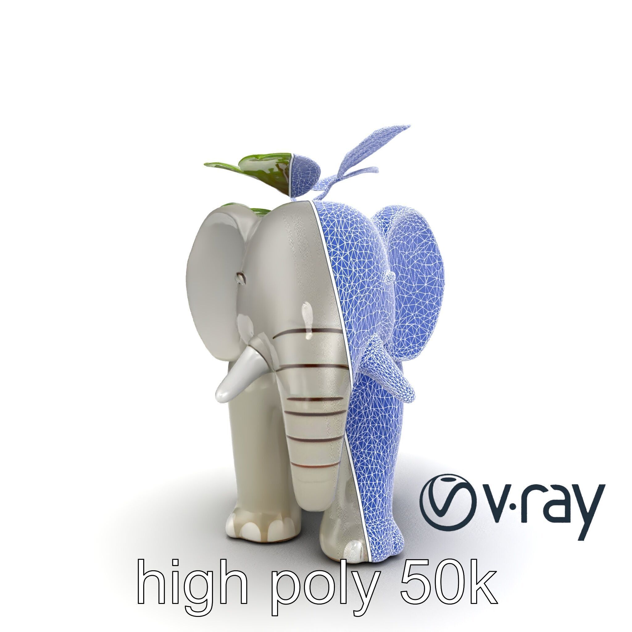 Cartoon Elephant Planter Holder model pack Low-poly 3D model_21