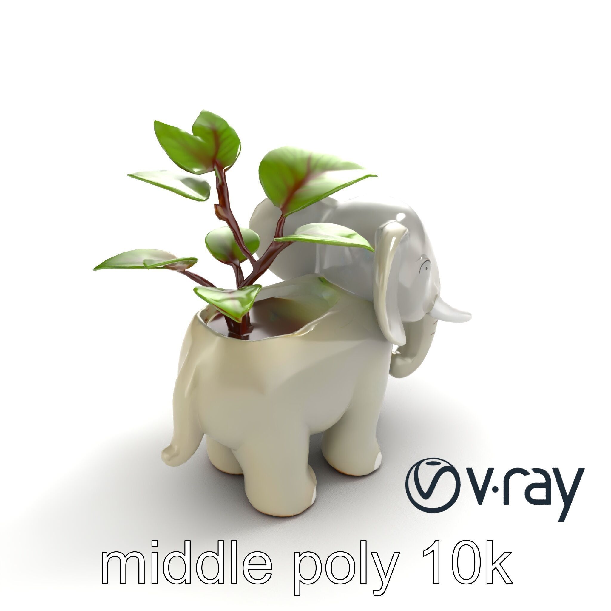 Cartoon Elephant Planter Holder model pack Low-poly 3D model_7