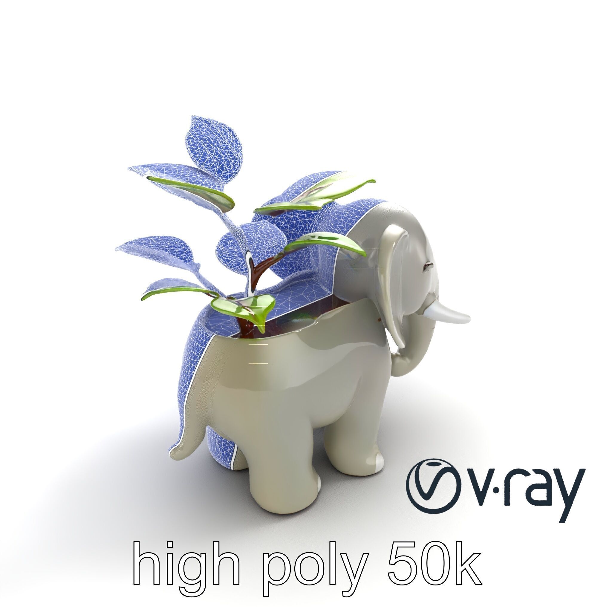 Cartoon Elephant Planter Holder model pack Low-poly 3D model_13