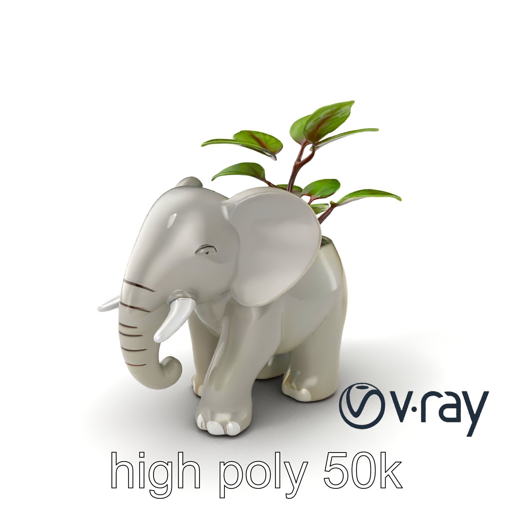 Cartoon Elephant Planter Holder model pack Low-poly 3D model_2