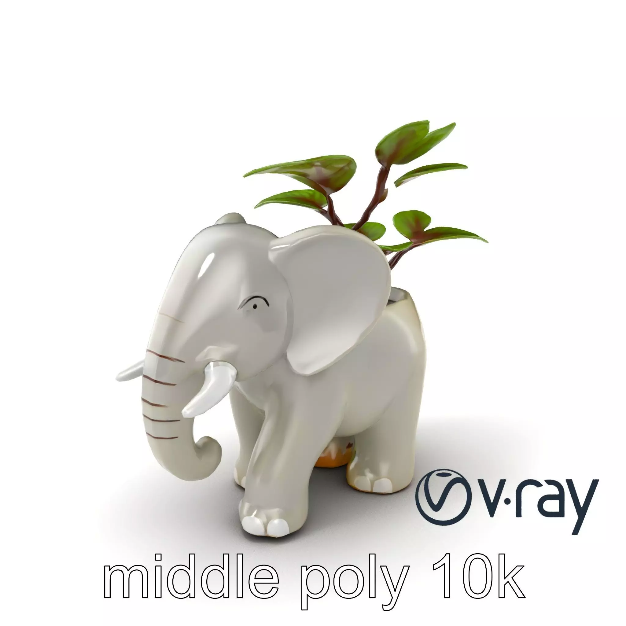 Cartoon Elephant Planter Holder model pack Low-poly 3D model_0