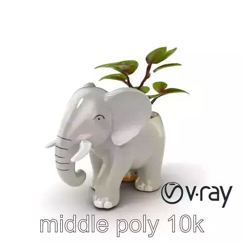 Cartoon Elephant Planter Holder model pack