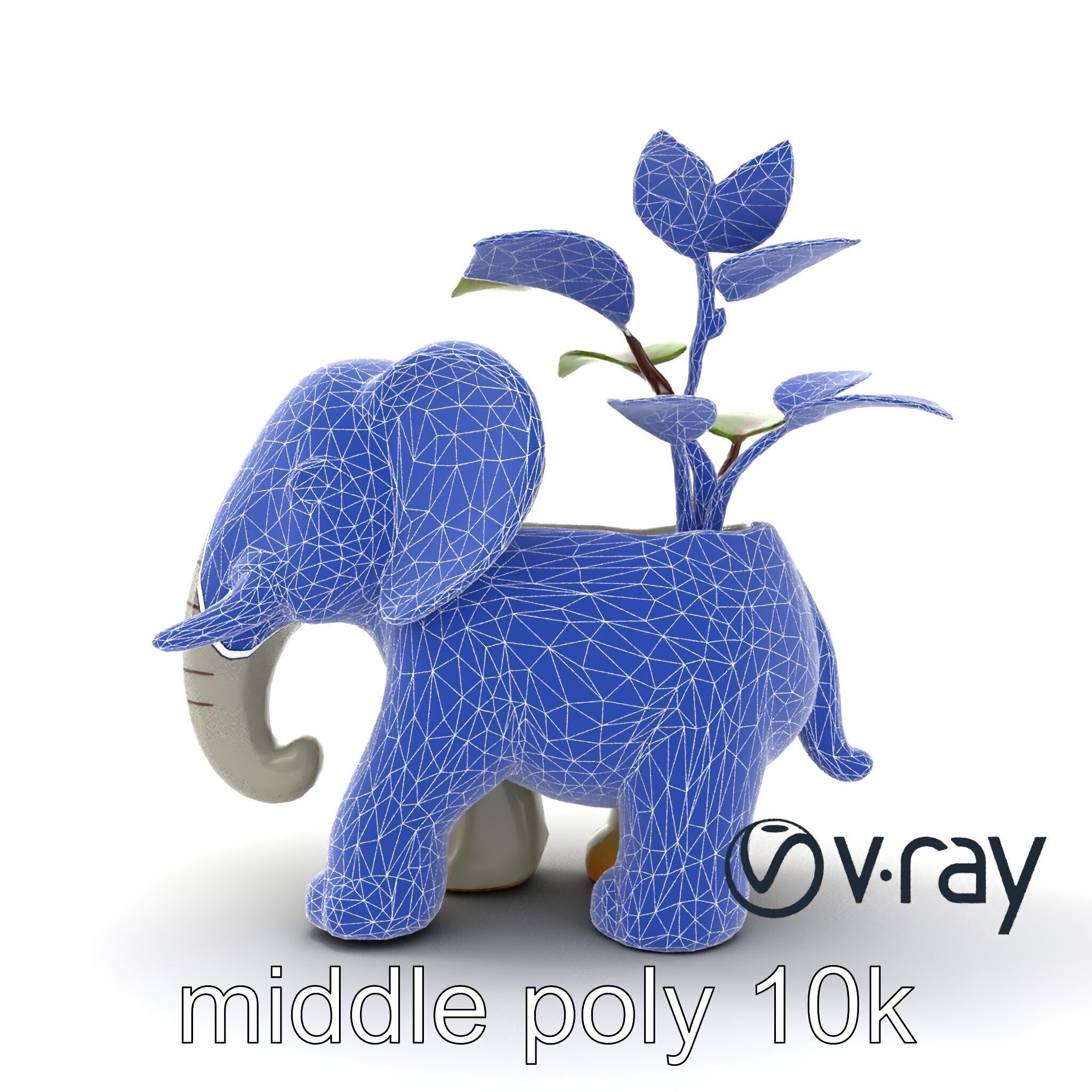 Cartoon Elephant Planter Holder model pack Low-poly 3D model_26
