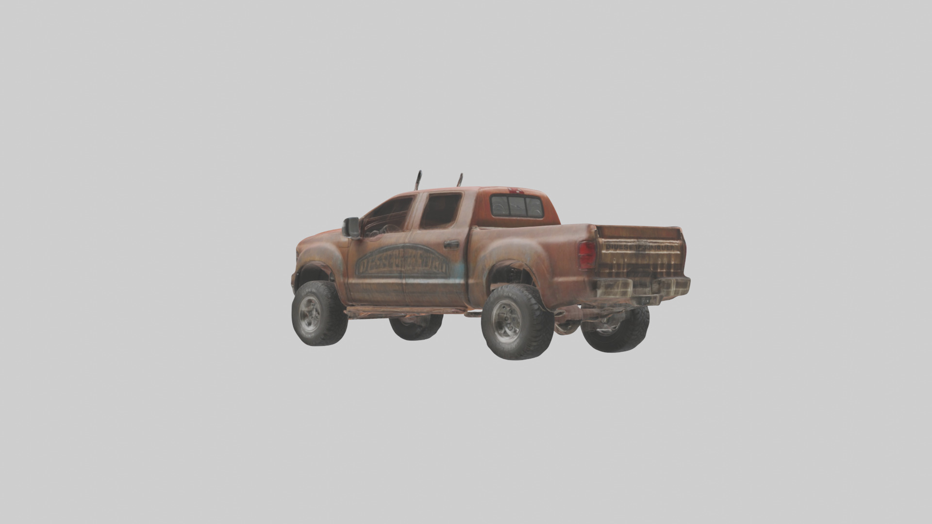Dieselpowered Pickup Truck model Low-poly 3D model_3