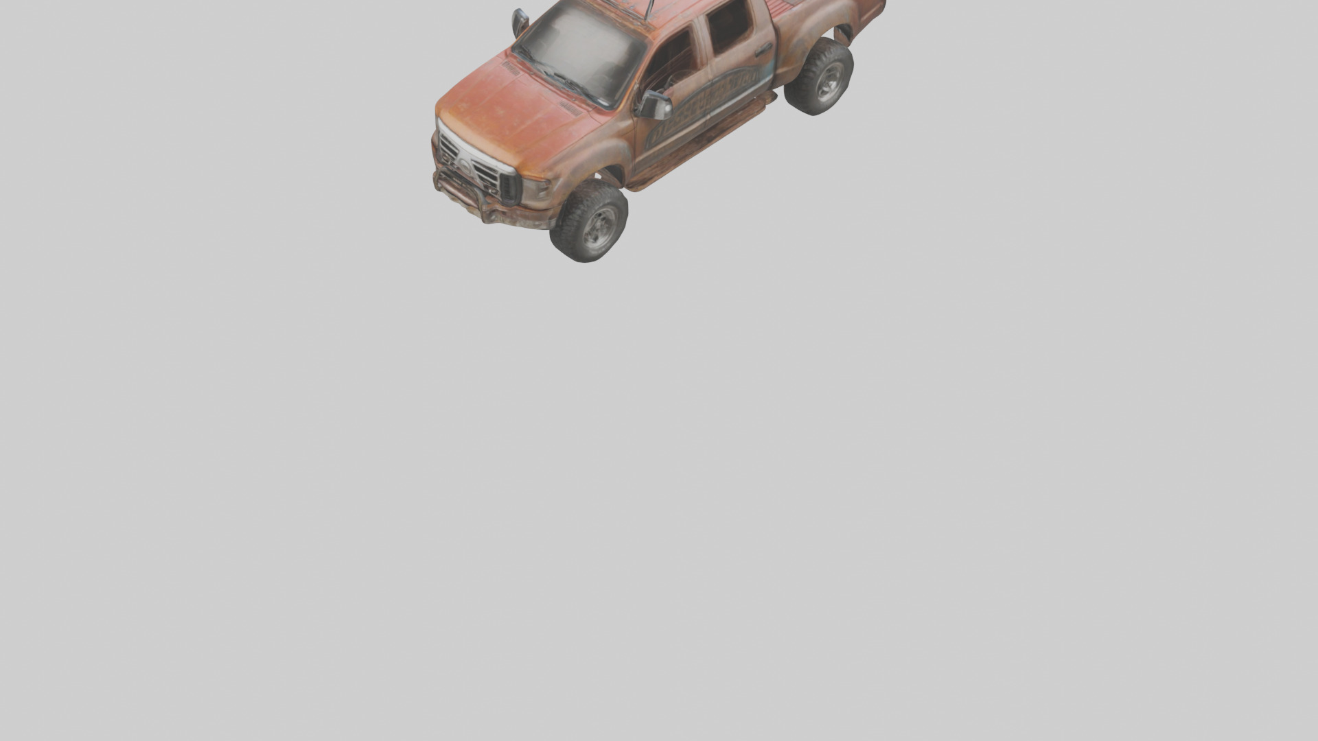 Dieselpowered Pickup Truck model Low-poly 3D model_7