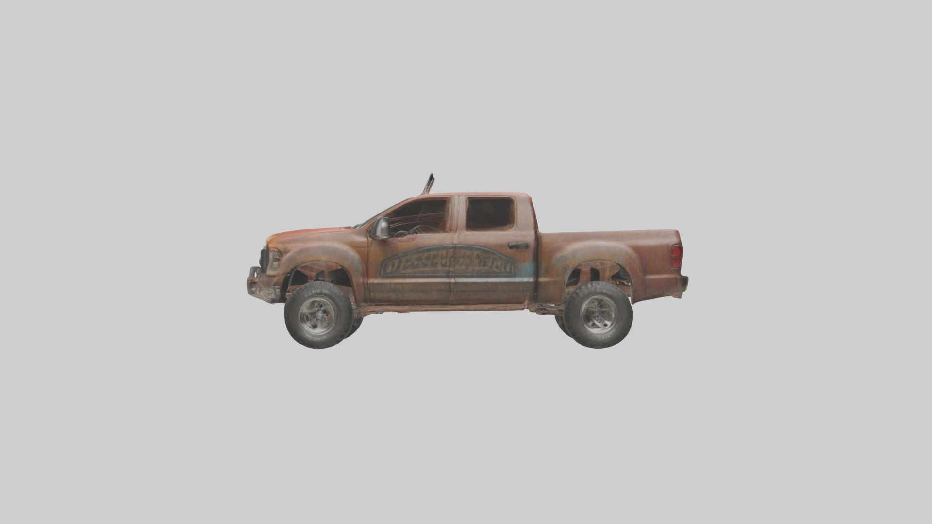 Dieselpowered Pickup Truck model Low-poly 3D model_12