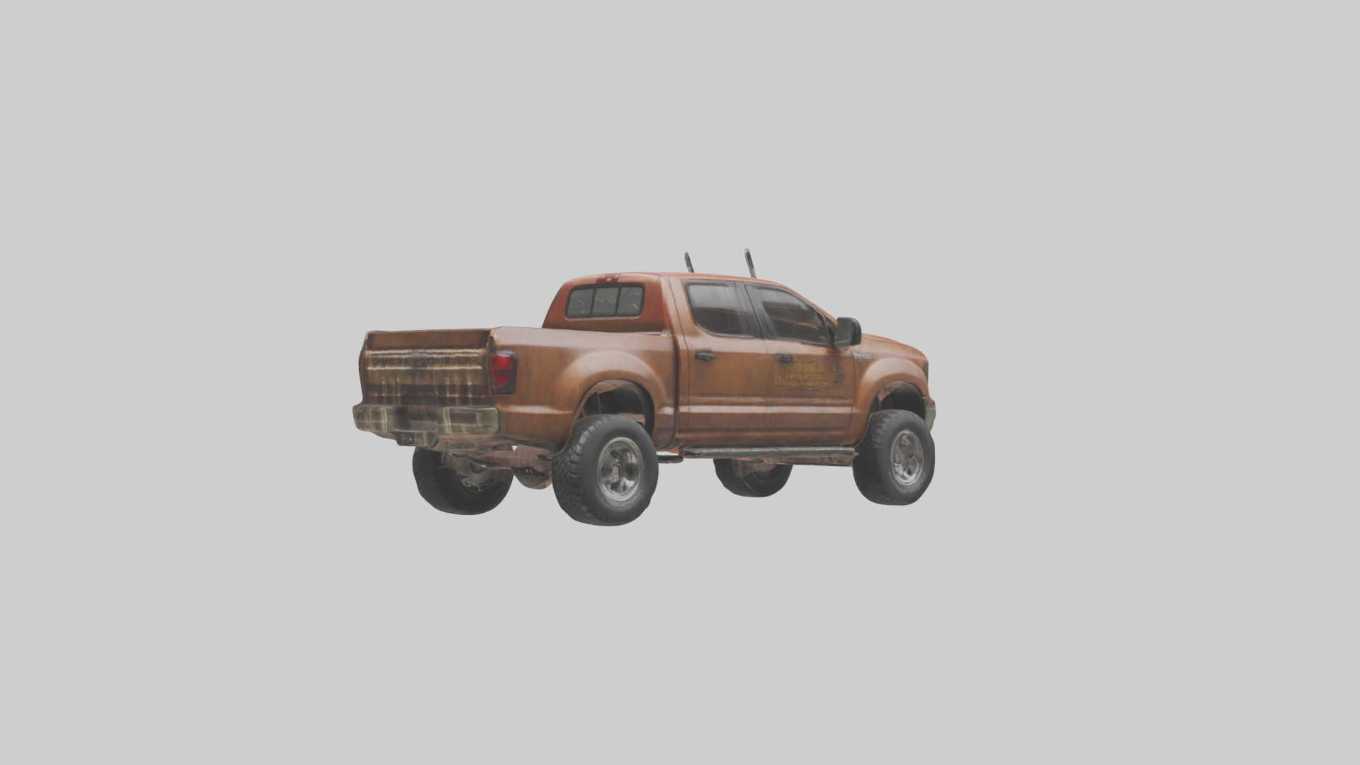 Dieselpowered Pickup Truck model Low-poly 3D model_4