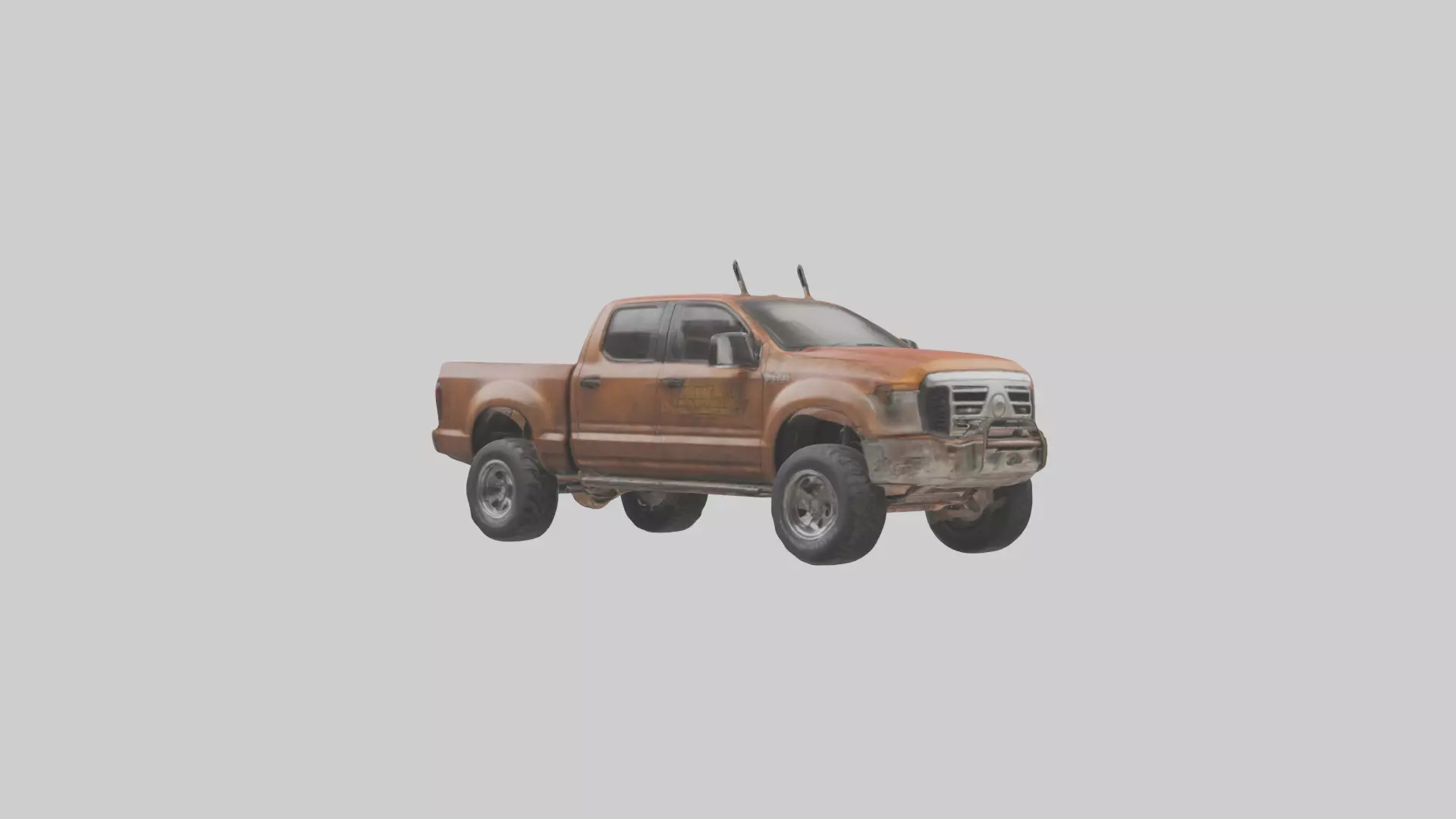 Dieselpowered Pickup Truck model Low-poly 3D model_0