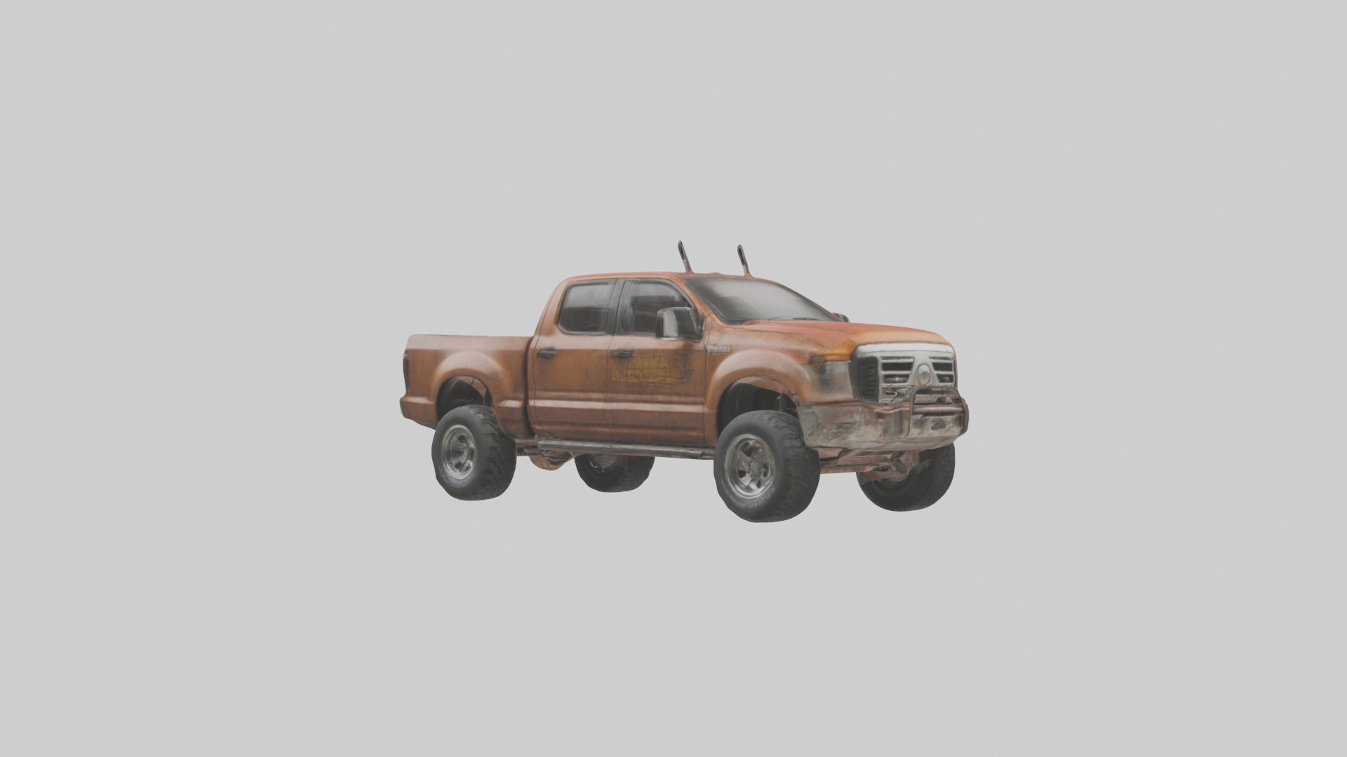 Dieselpowered Pickup Truck model Low-poly 3D model_11
