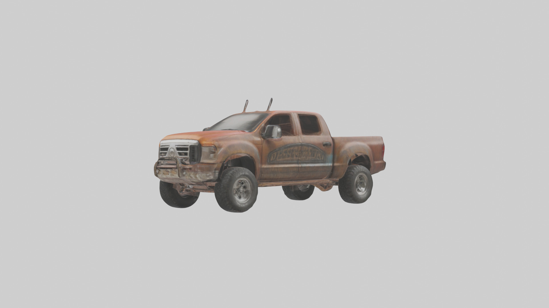 Dieselpowered Pickup Truck model Low-poly 3D model_10