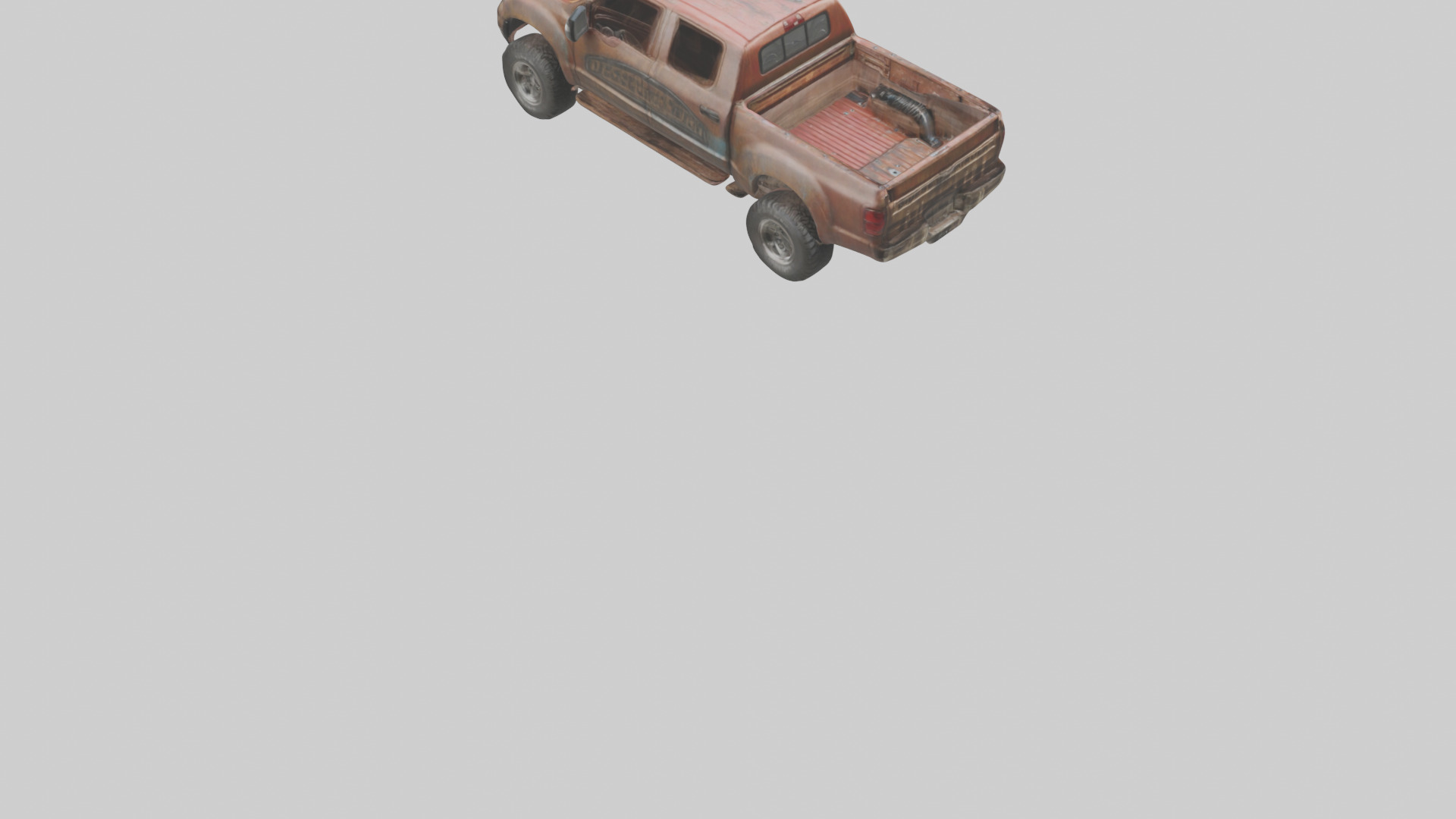 Dieselpowered Pickup Truck model Low-poly 3D model_5