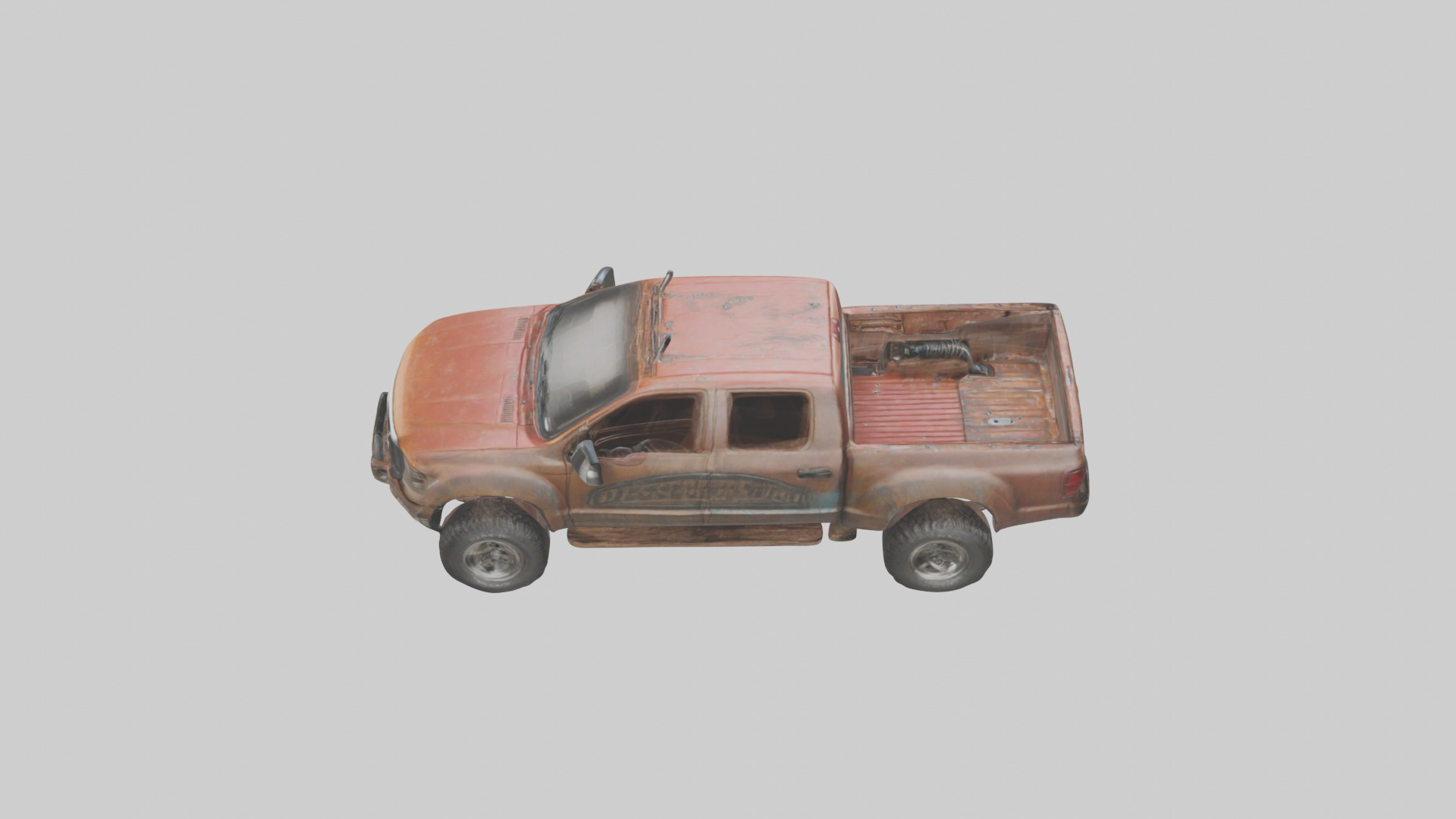 Dieselpowered Pickup Truck model Low-poly 3D model_17