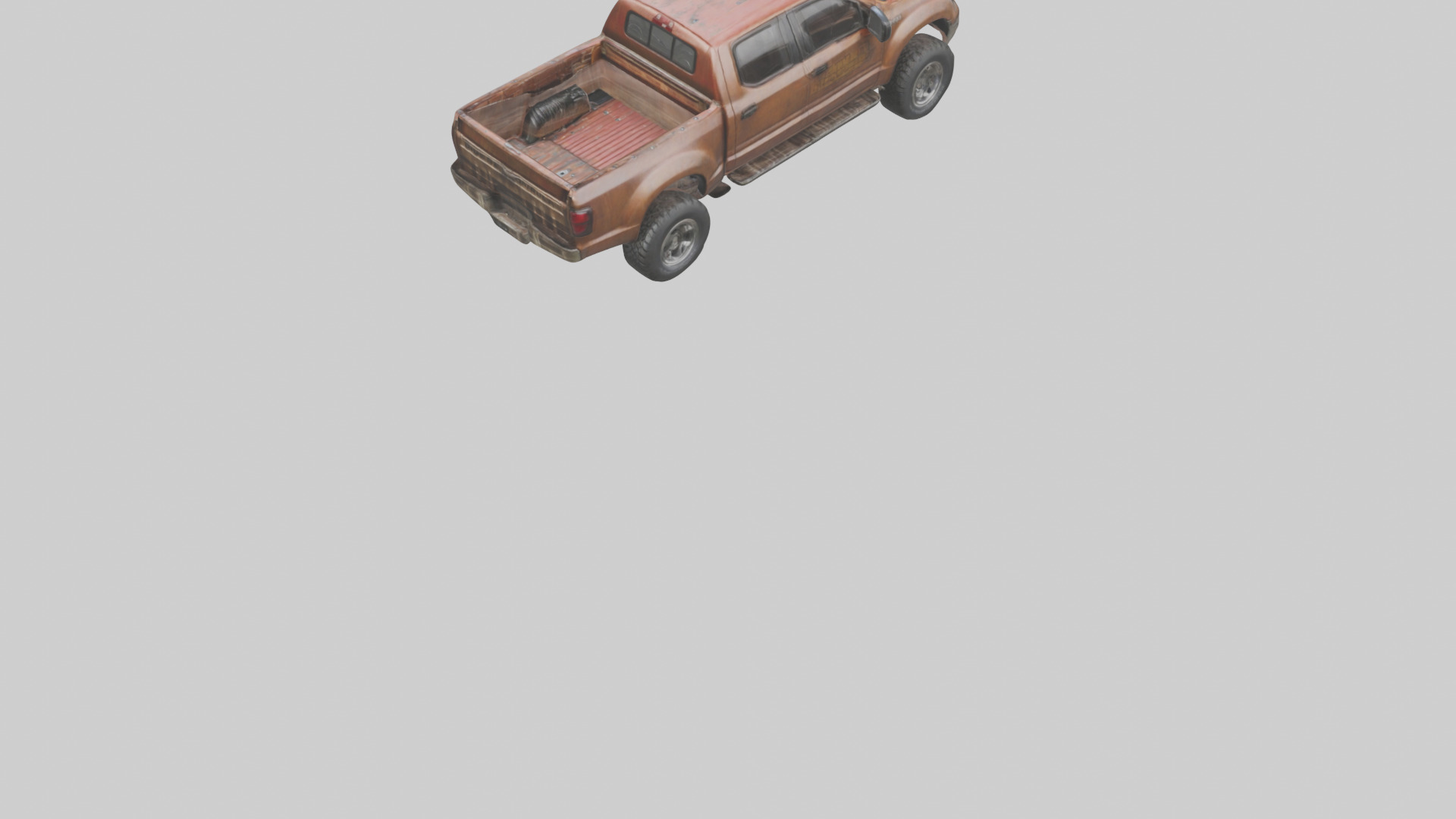 Dieselpowered Pickup Truck model Low-poly 3D model_6