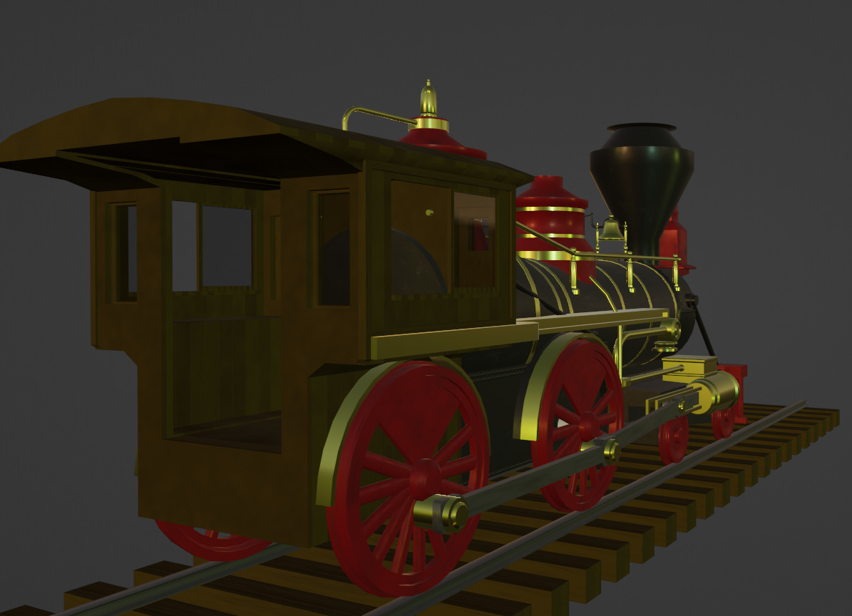 4-4-0 Steam Train 3D model_8