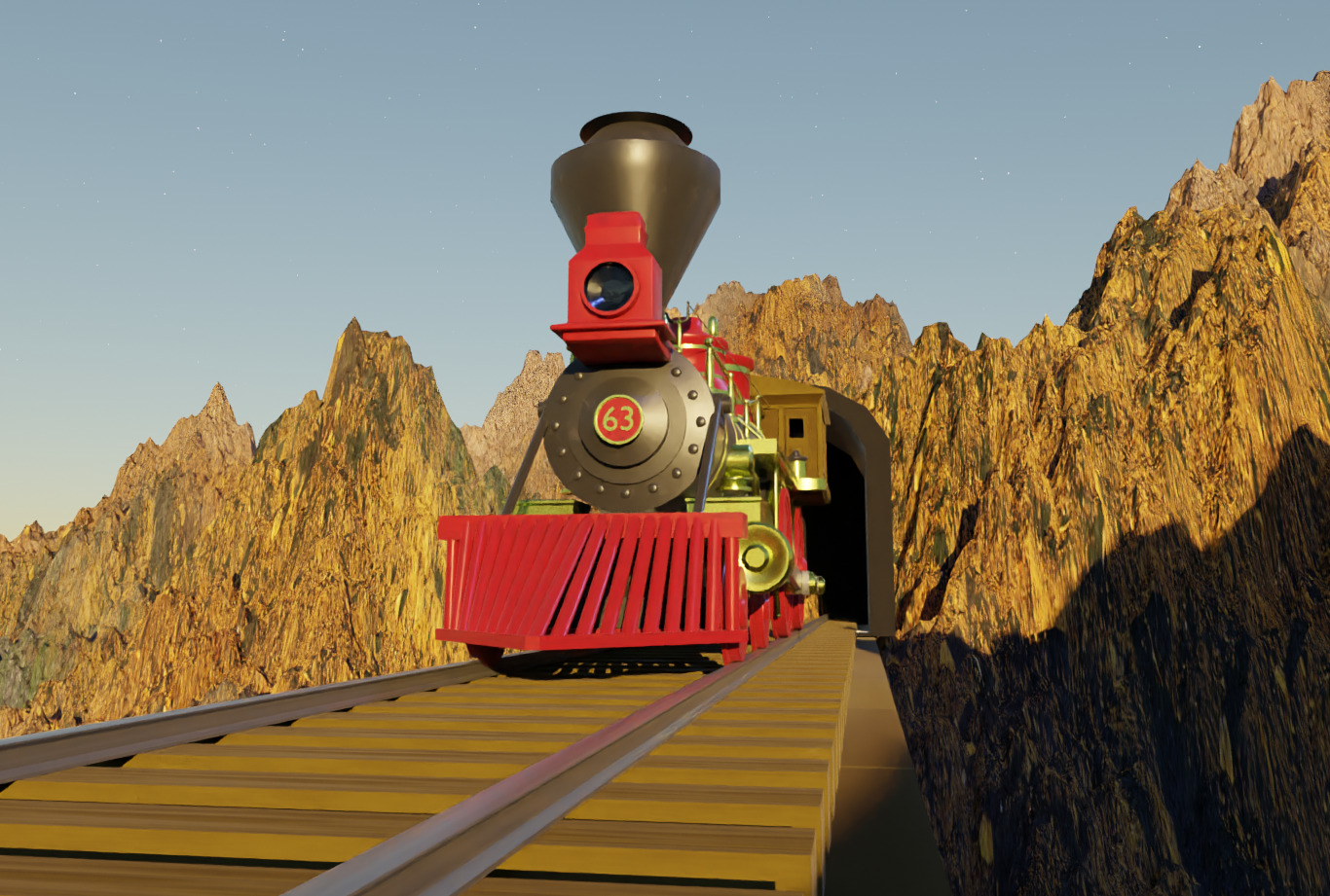 4-4-0 Steam Train 3D model_3