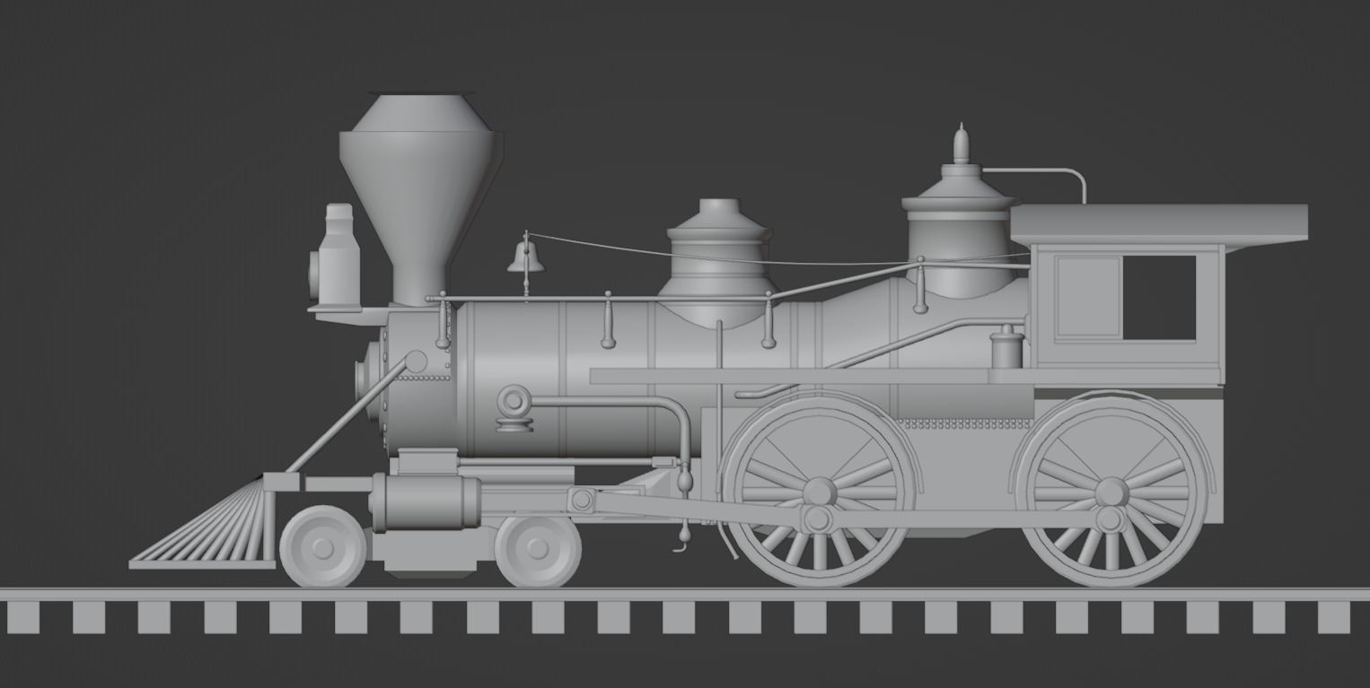 4-4-0 Steam Train 3D model_17