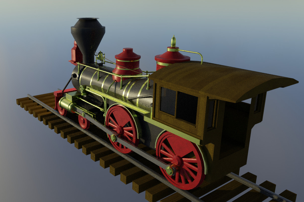 4-4-0 Steam Train 3D model_10