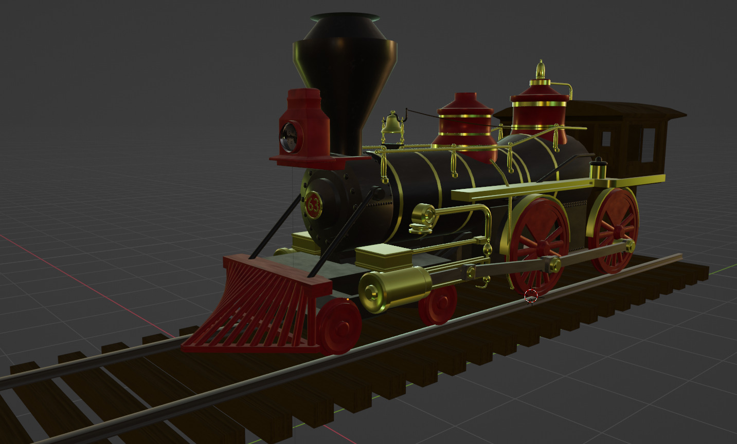 4-4-0 Steam Train 3D model_4