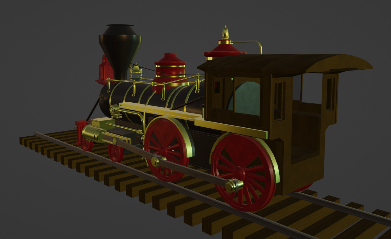 4-4-0 Steam Train 3D model_9