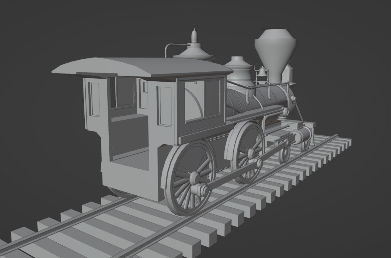 4-4-0 Steam Train 3D model_14