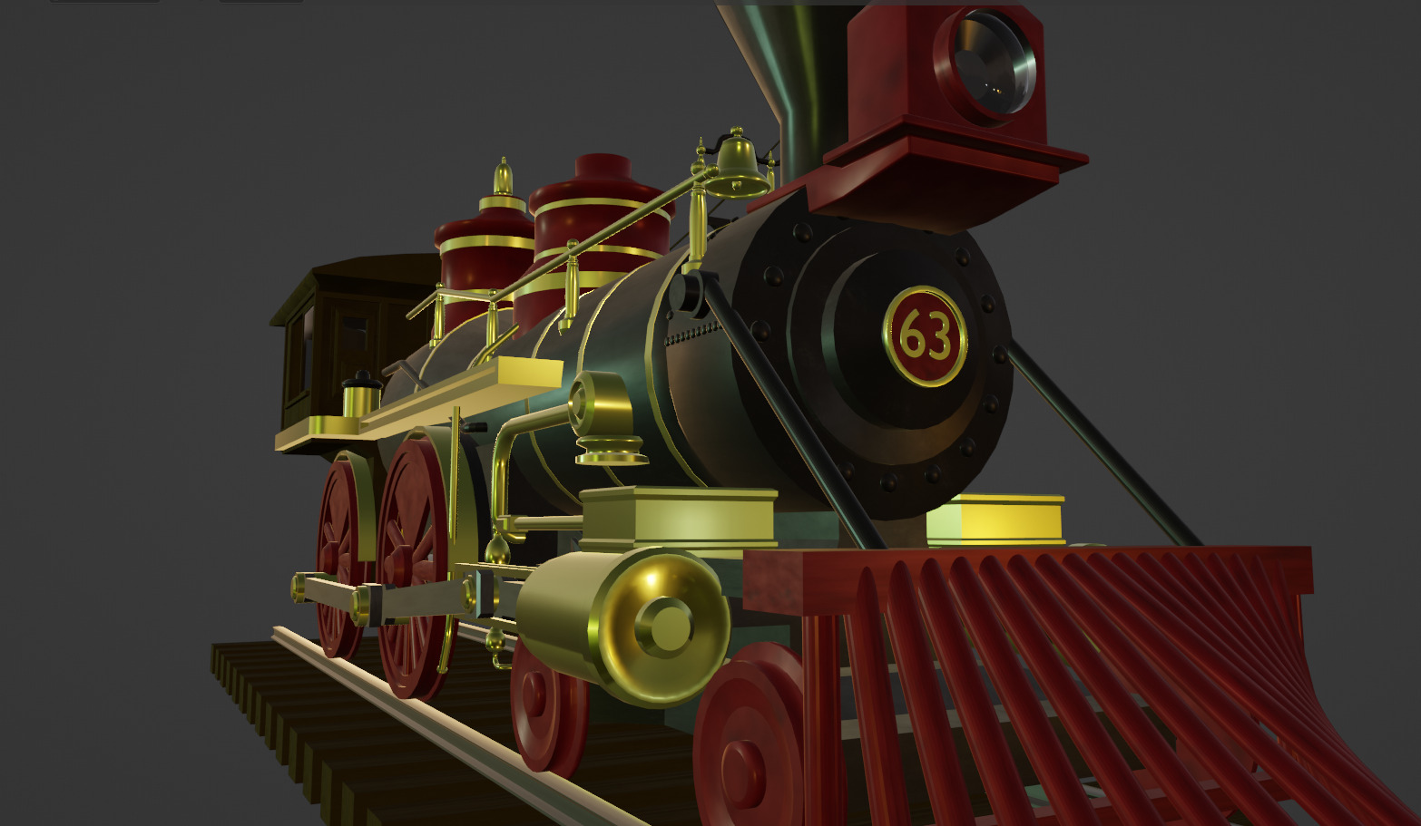 4-4-0 Steam Train 3D model_12