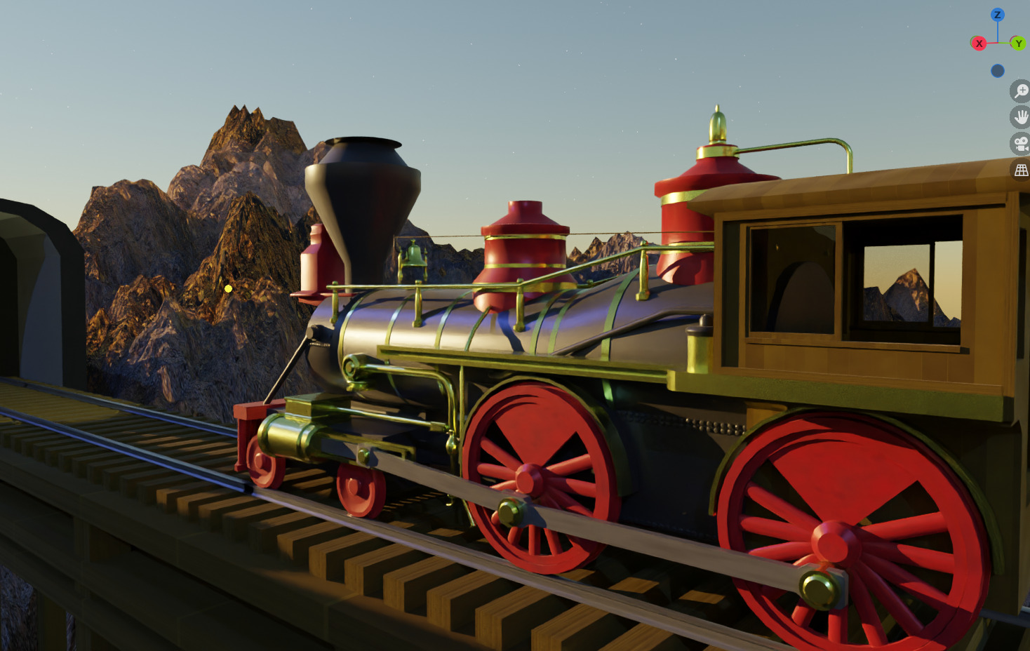 4-4-0 Steam Train 3D model_2