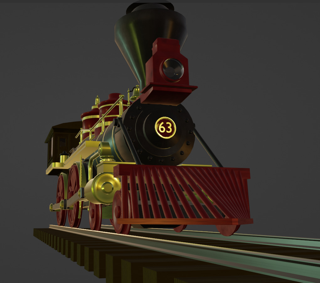 4-4-0 Steam Train 3D model_7