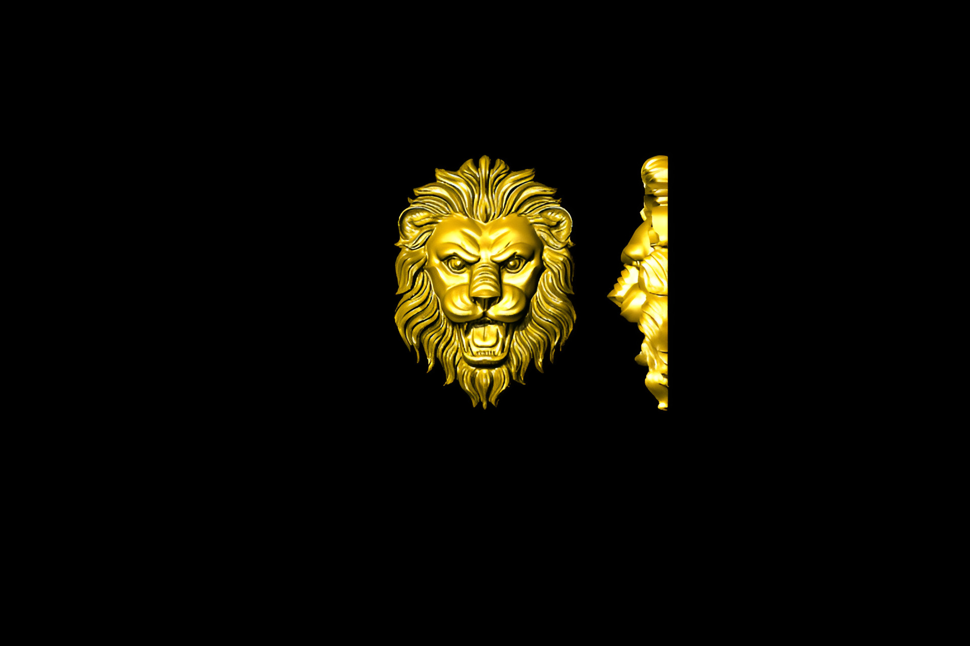 Lion head pendent 3D print model_3