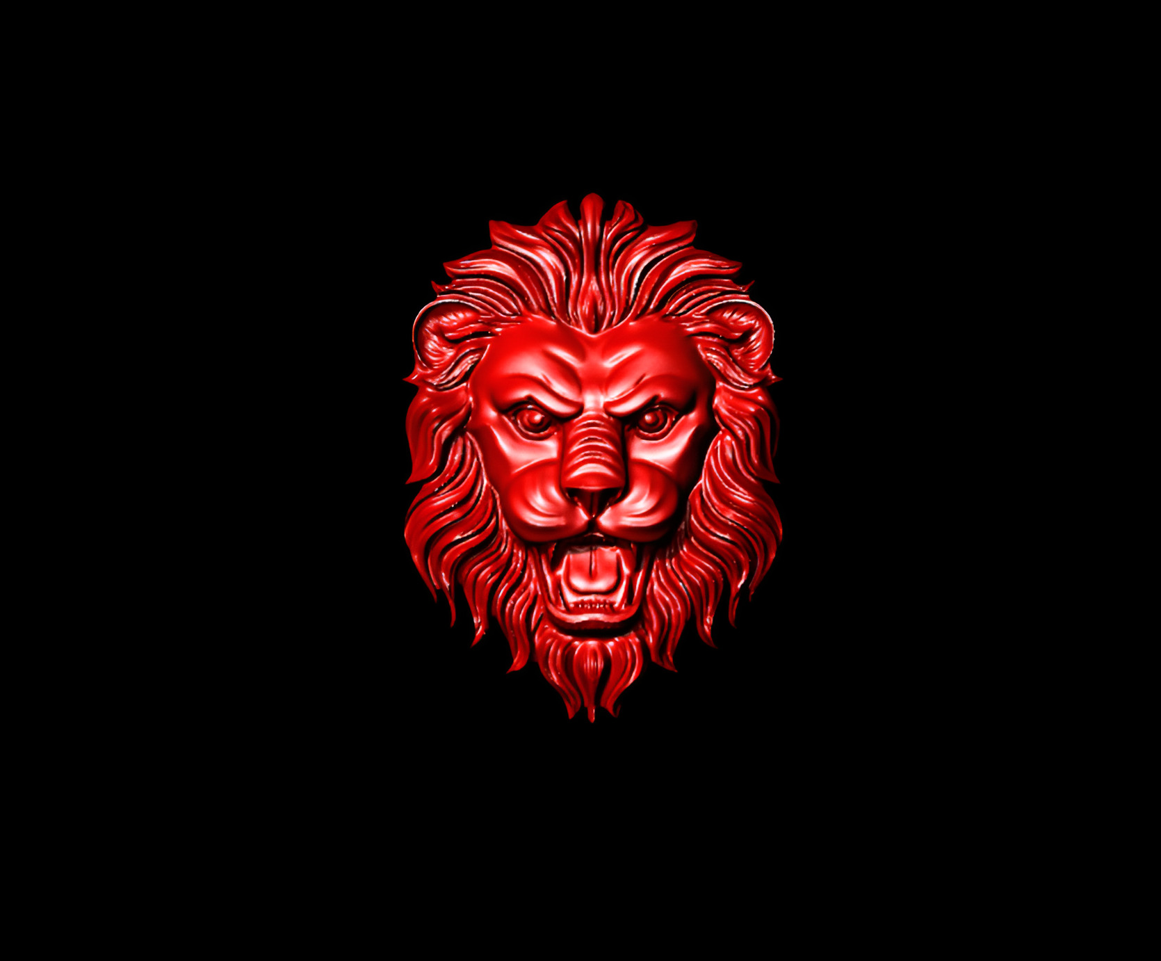 Lion head pendent 3D print model_4