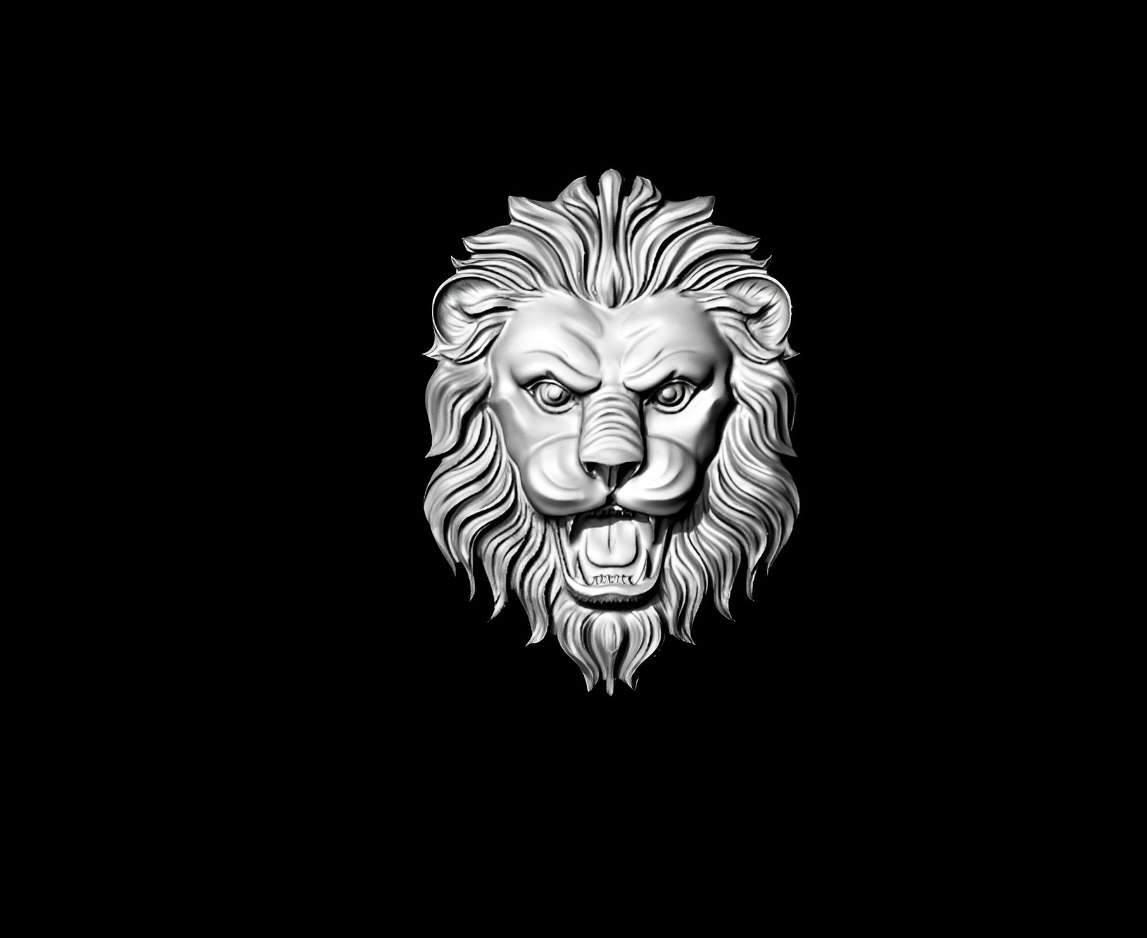 Lion head pendent 3D print model_5