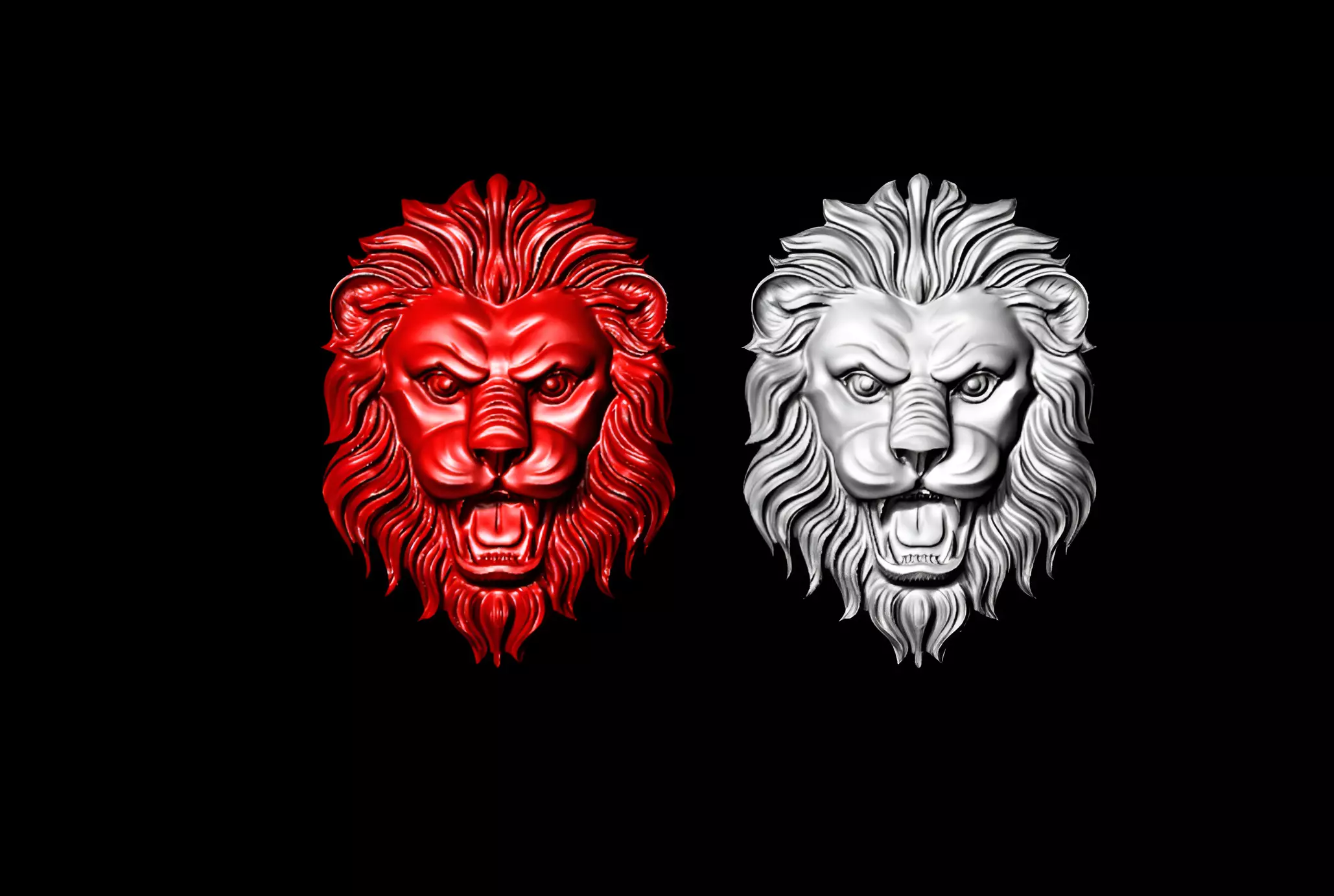 Lion head pendent 3D print model_0